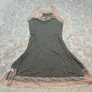 Honeydew Intimates Gray and Pink Lace Lingerie